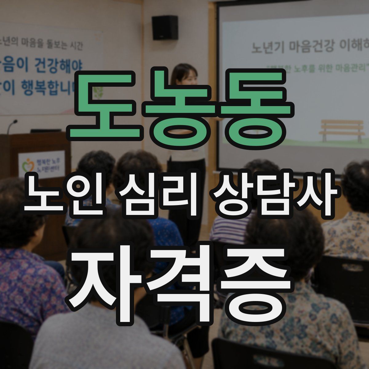 도농동 노인 심리 상담사 자격증