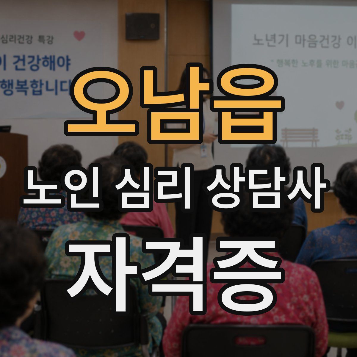 오남읍 노인 심리 상담사 자격증