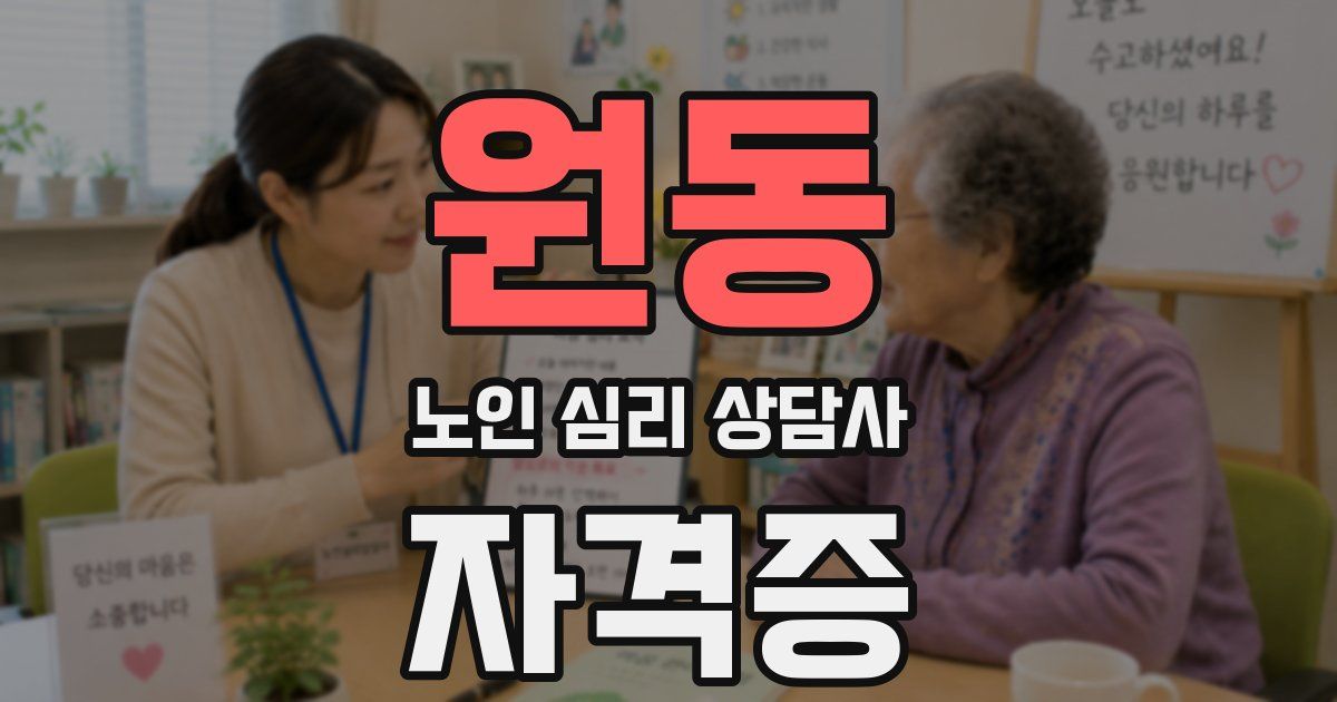 원동 노인 심리 상담사 자격증