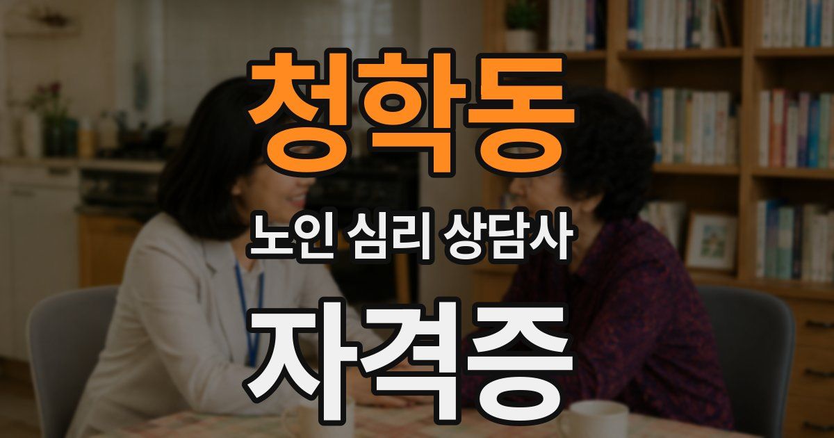 청학동 노인 심리 상담사 자격증