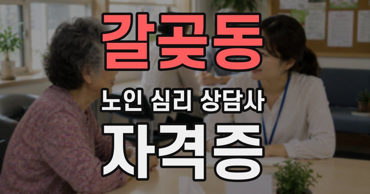 갈곶동 노인 심리 상담사 자격증