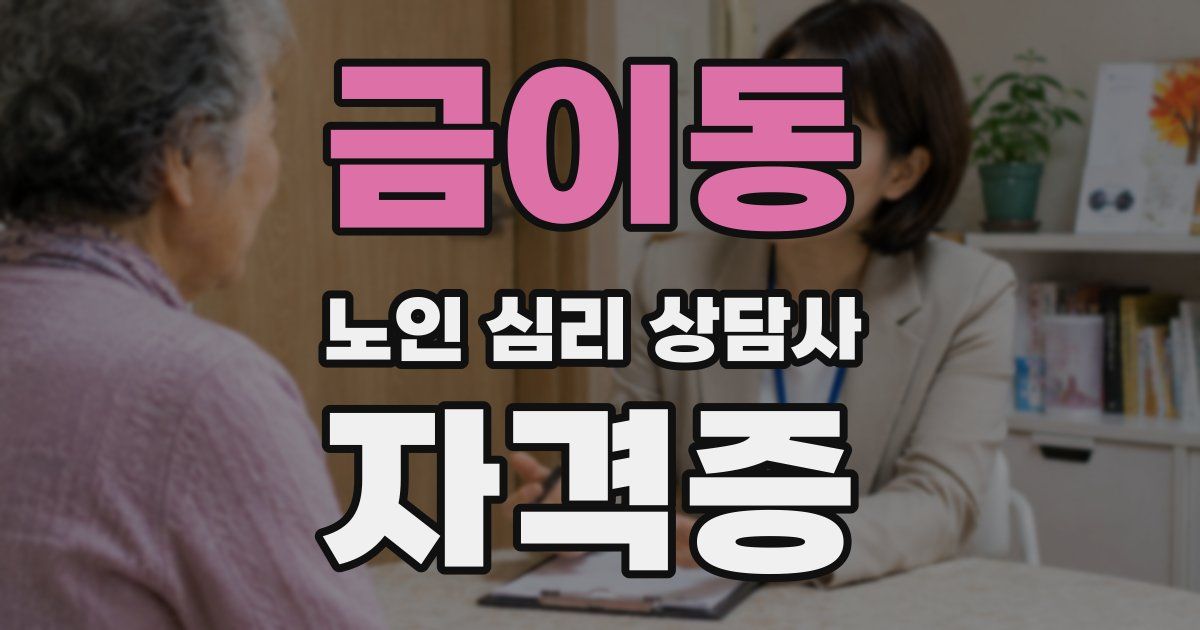금이동 노인 심리 상담사 자격증