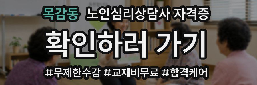 목감동 노인 심리 상담사 자격증