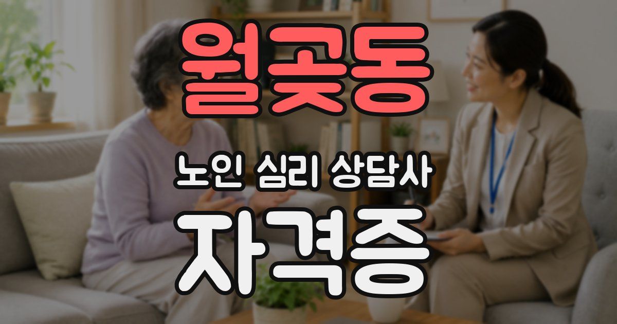 월곶동 노인 심리 상담사 자격증