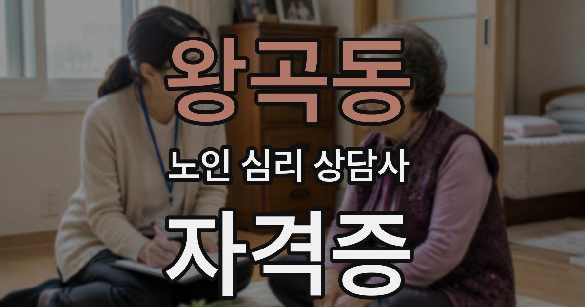 왕곡동 노인 심리 상담사 자격증
