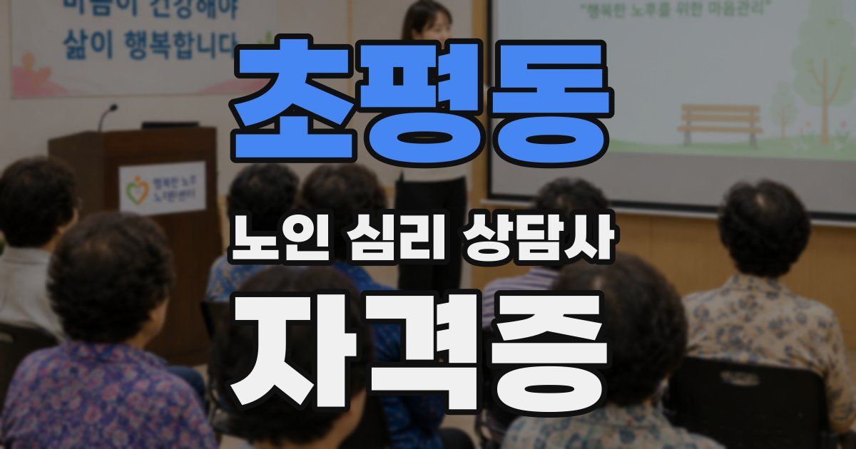 초평동 노인 심리 상담사 자격증