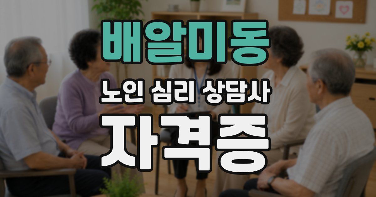 배알미동 노인 심리 상담사 자격증