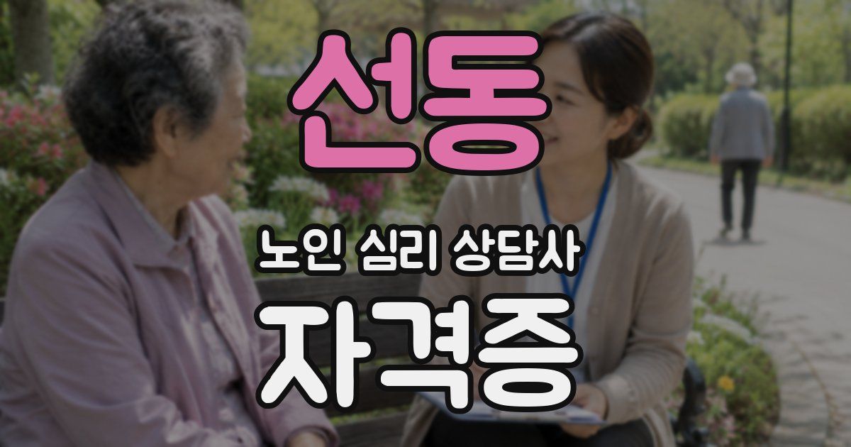 선동 노인 심리 상담사 자격증
