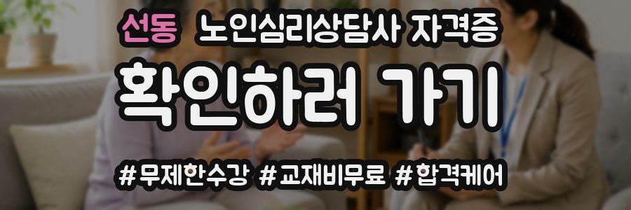 선동 노인 심리 상담사 자격증
