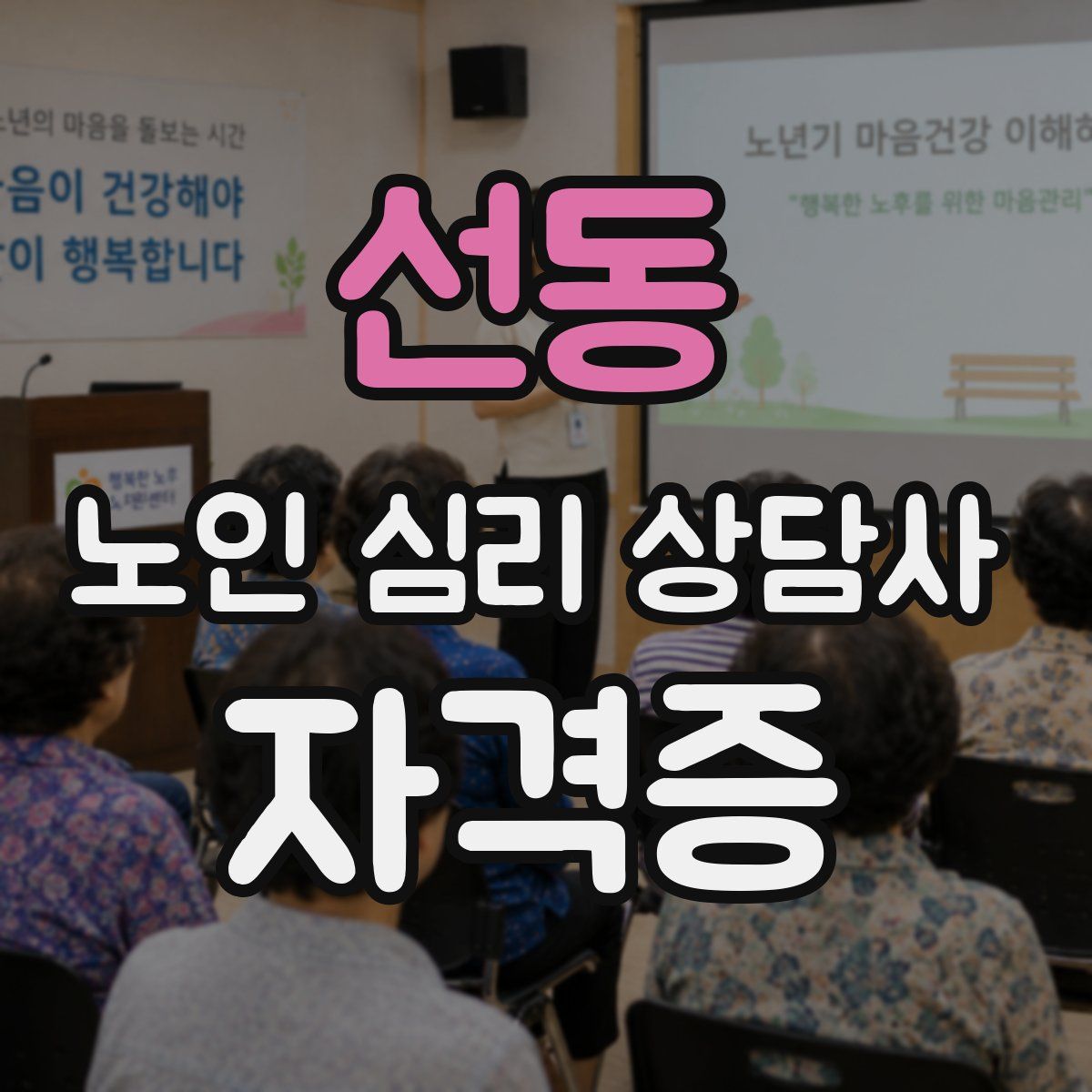 선동 노인 심리 상담사 자격증