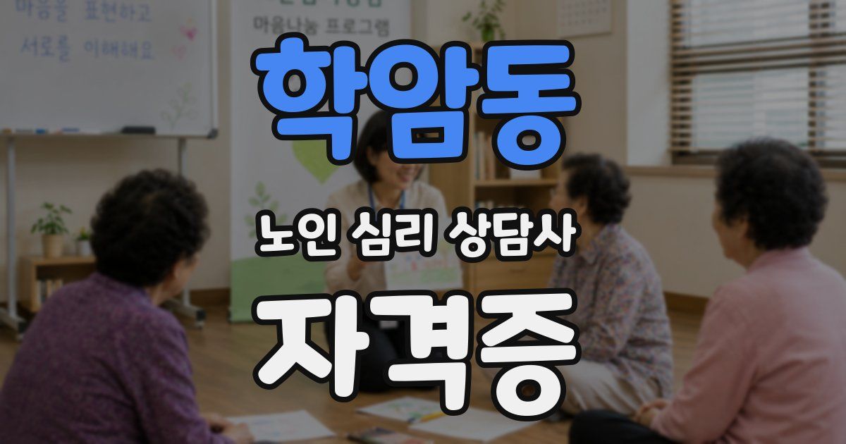 학암동 노인 심리 상담사 자격증