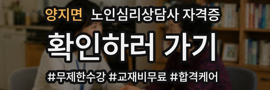 양지면 노인 심리 상담사 자격증