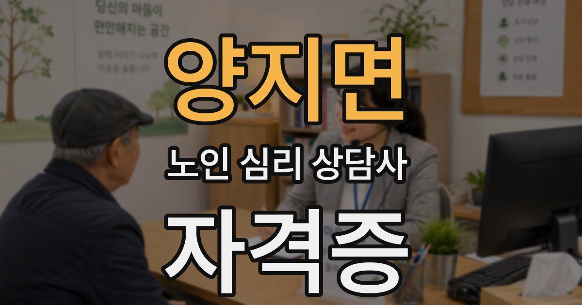 양지면 노인 심리 상담사 자격증