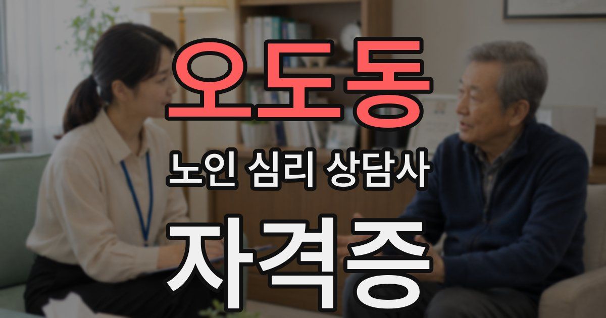 오도동 노인 심리 상담사 자격증