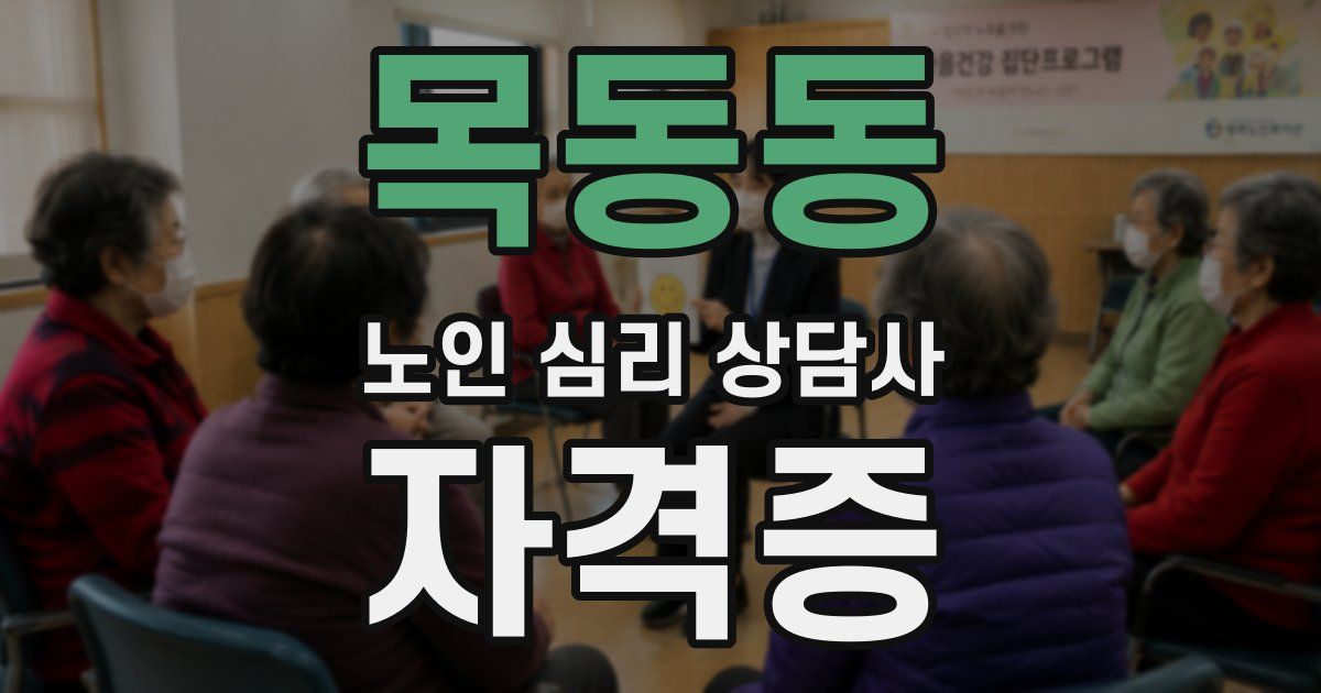 목동동 노인 심리 상담사 자격증