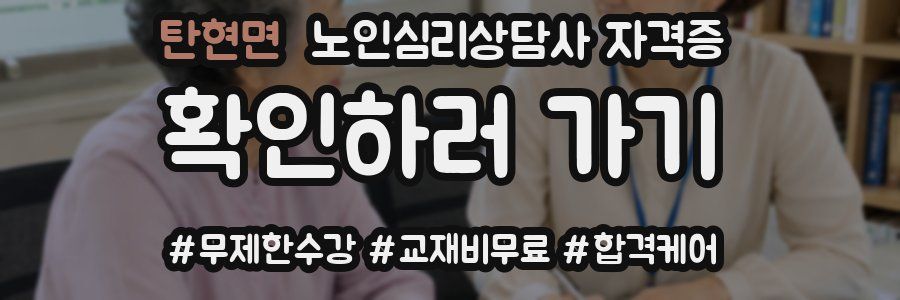 탄현면 노인 심리 상담사 자격증