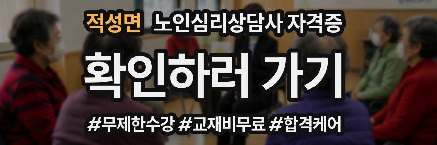 적성면 노인 심리 상담사 자격증