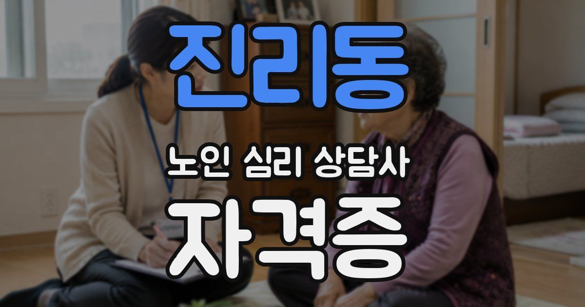 진리동 노인 심리 상담사 자격증