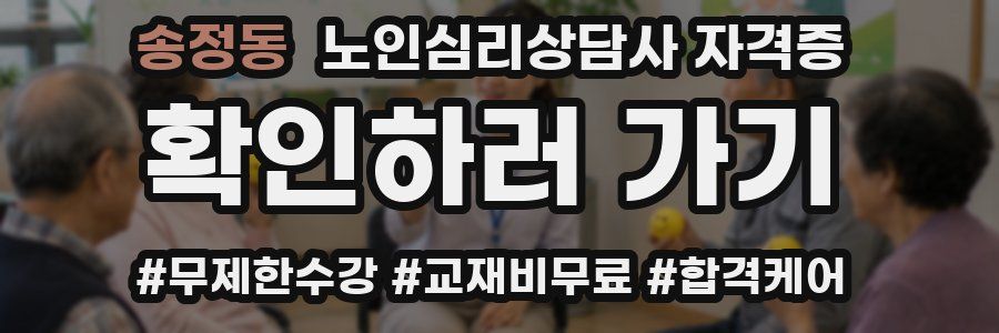 송정동 노인 심리 상담사 자격증