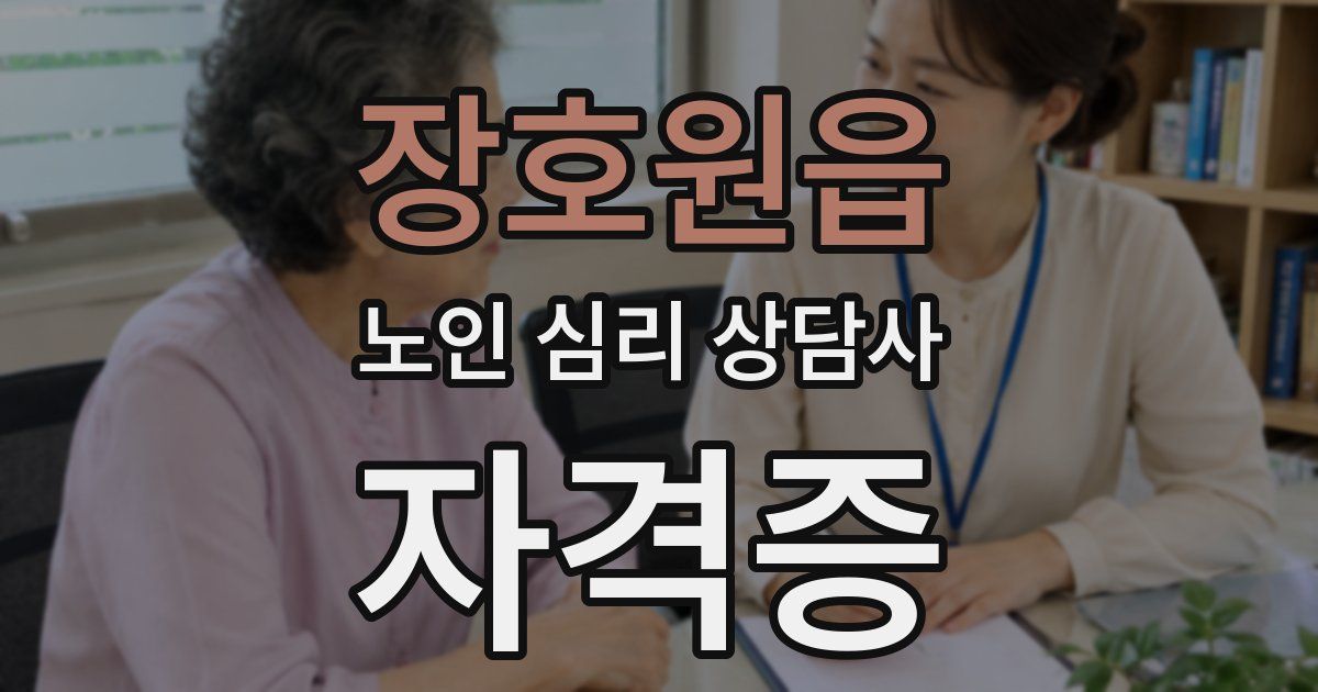 장호원읍 노인 심리 상담사 자격증