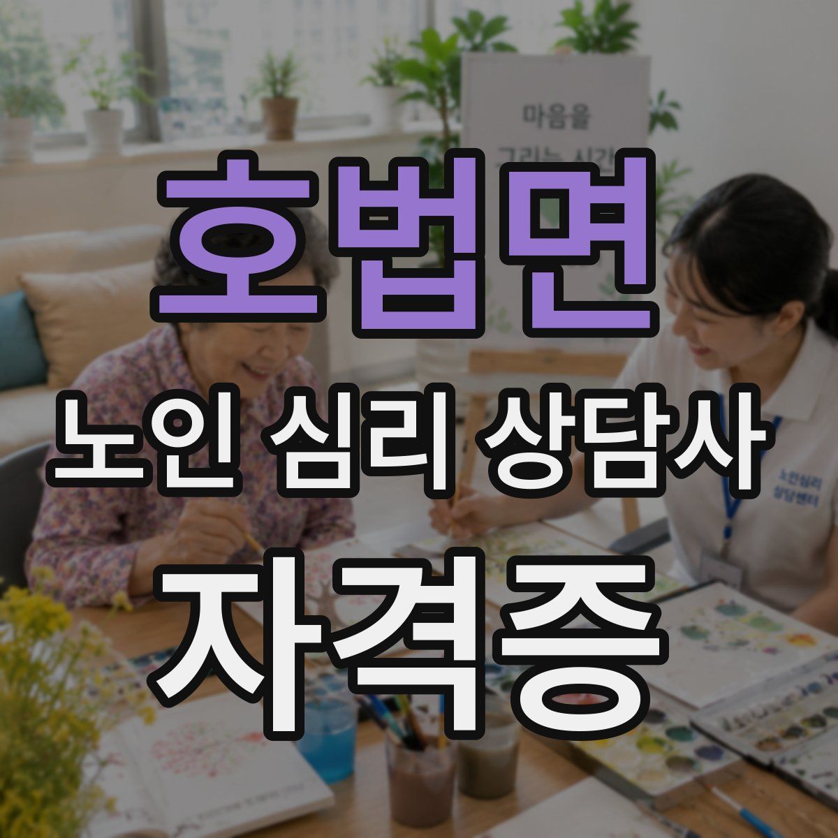 호법면 노인 심리 상담사 자격증