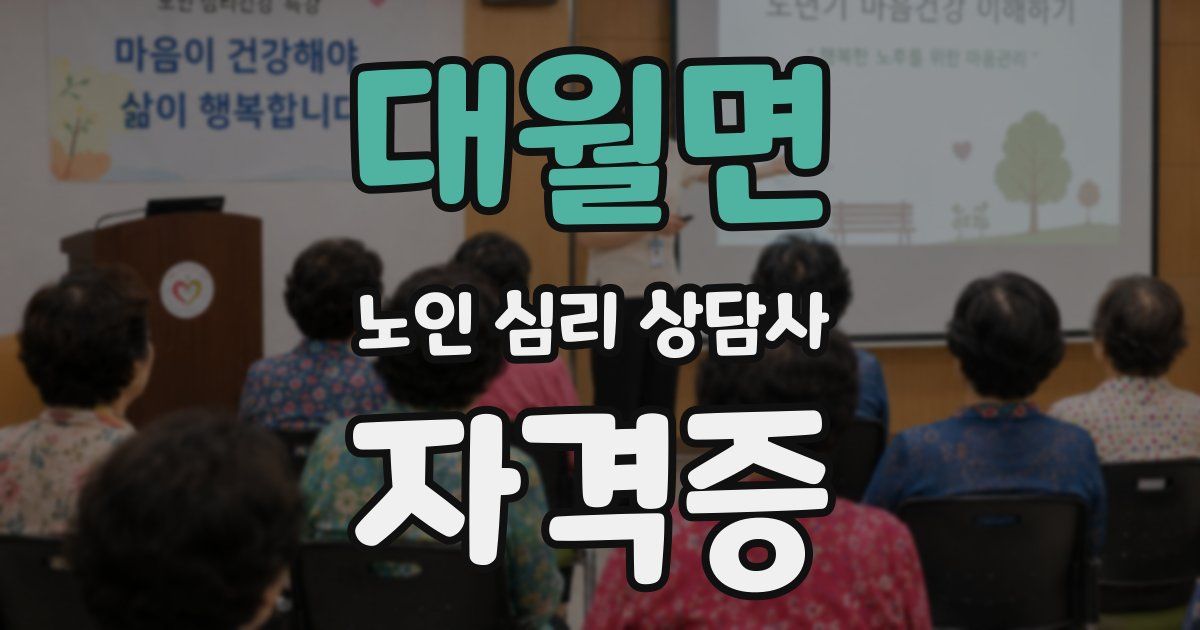 대월면 노인 심리 상담사 자격증
