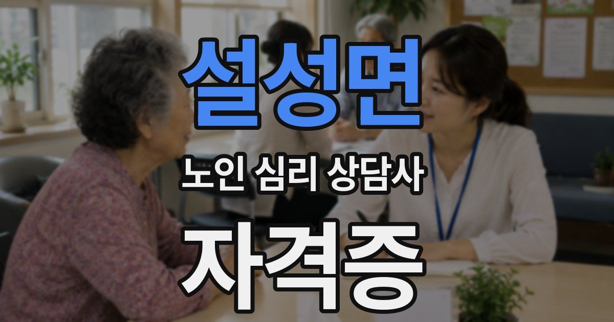 설성면 노인 심리 상담사 자격증