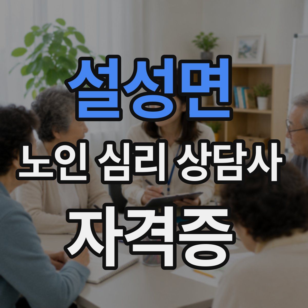 설성면 노인 심리 상담사 자격증