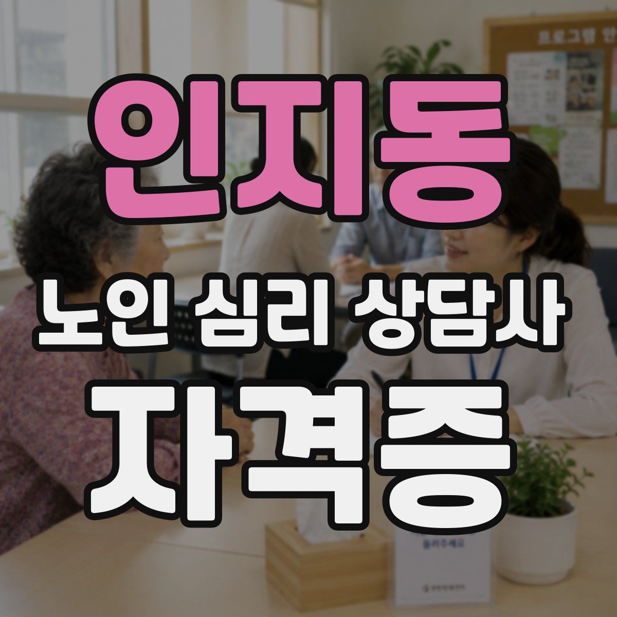 인지동 노인 심리 상담사 자격증