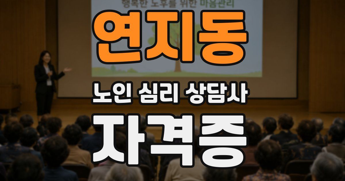 연지동 노인 심리 상담사 자격증