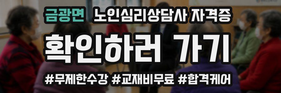 금광면 노인 심리 상담사 자격증