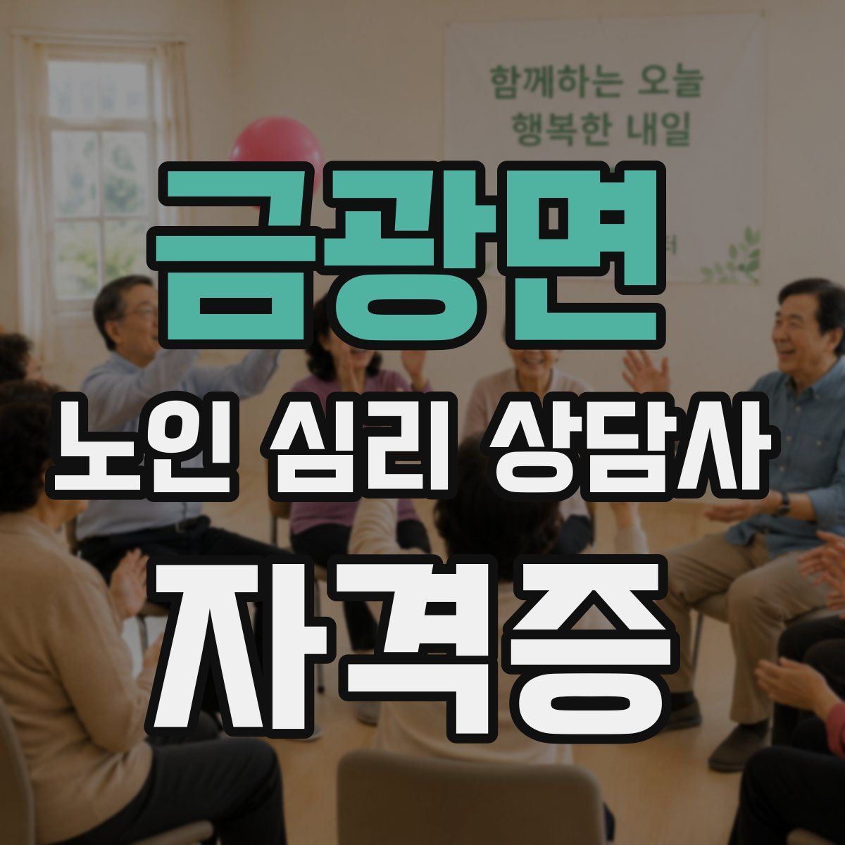 금광면 노인 심리 상담사 자격증