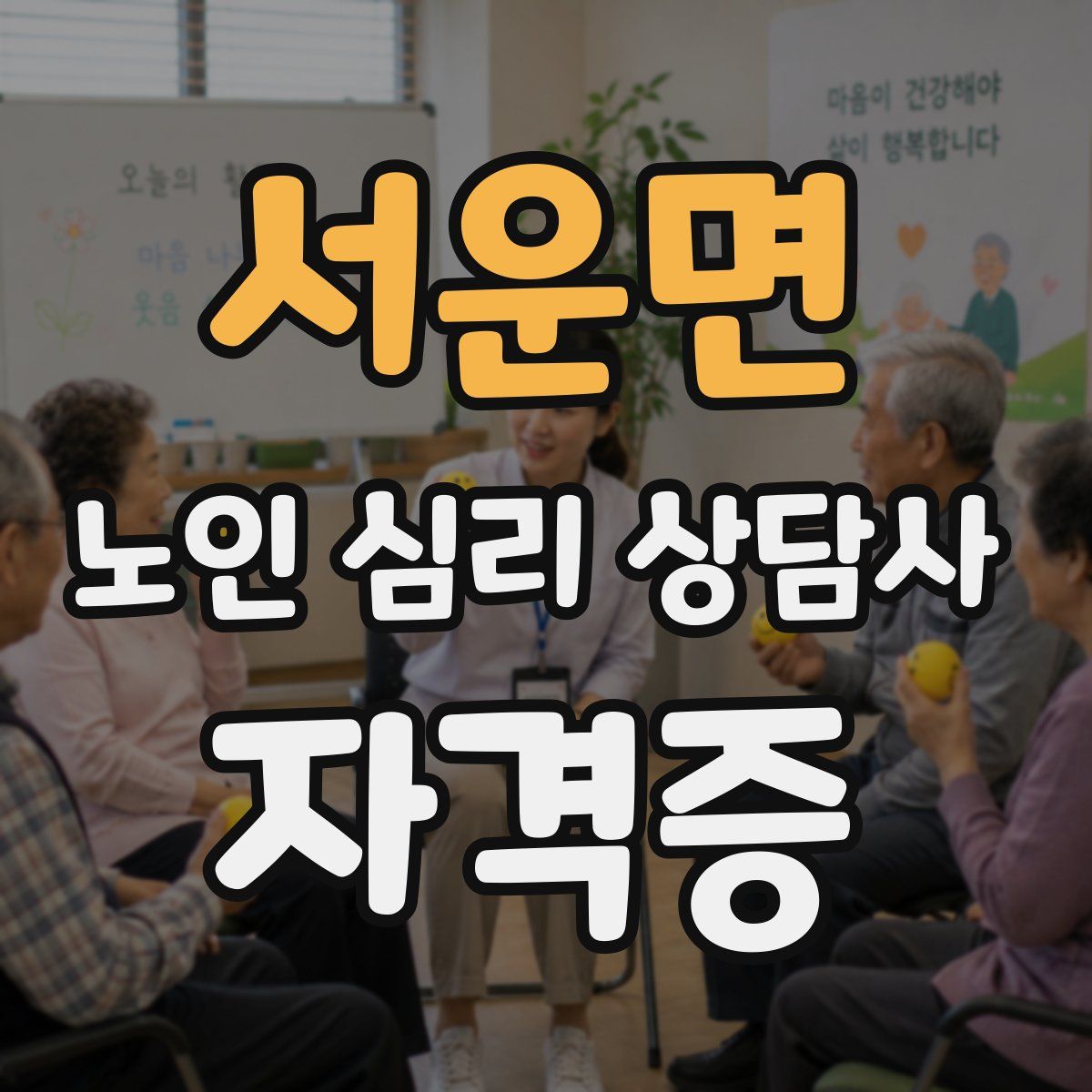 서운면 노인 심리 상담사 자격증