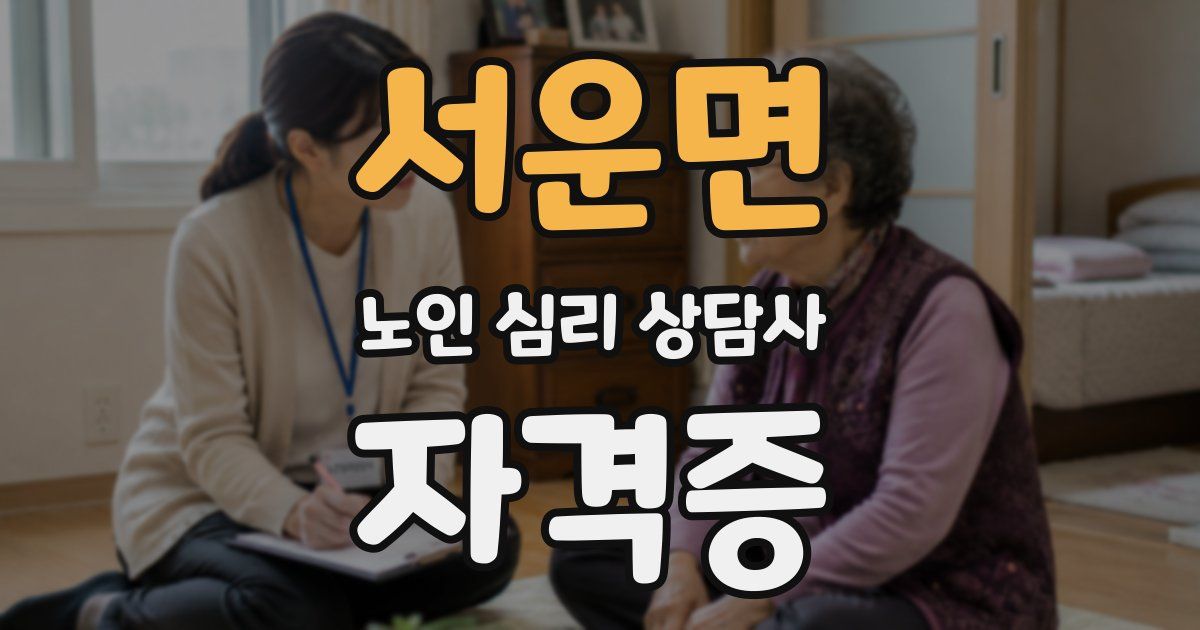 서운면 노인 심리 상담사 자격증