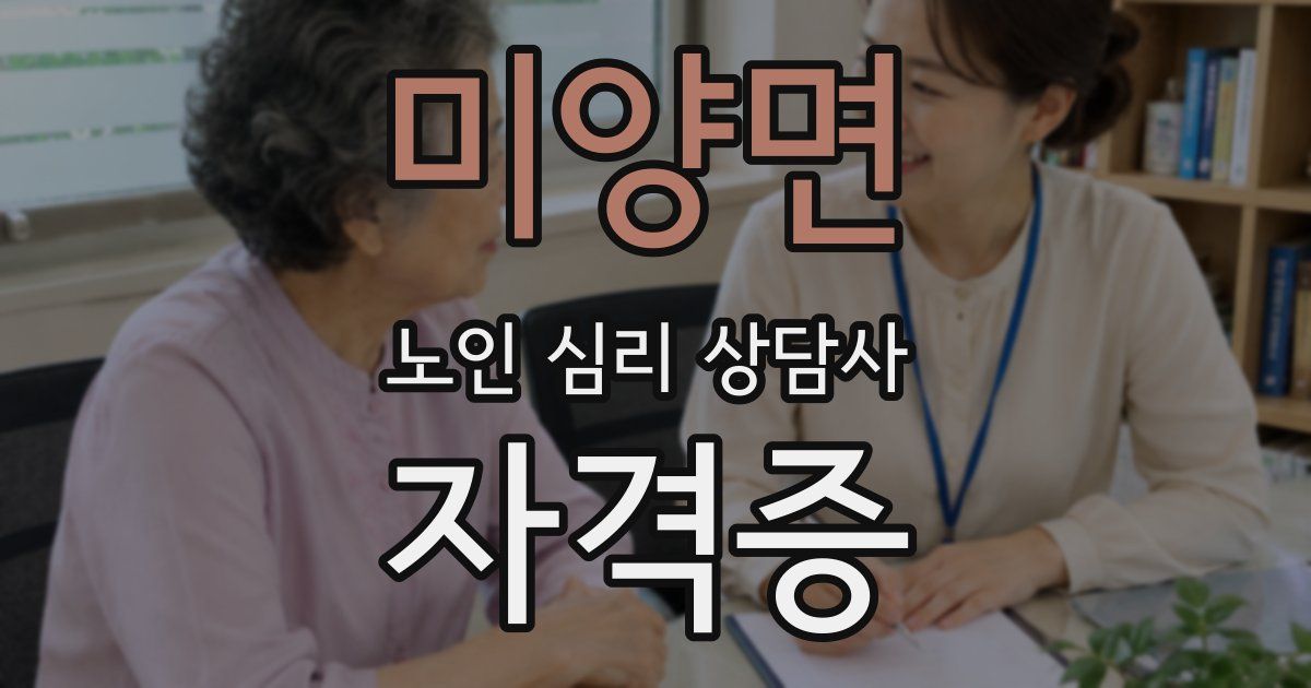미양면 노인 심리 상담사 자격증