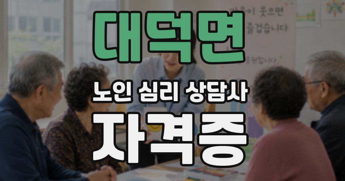 대덕면 노인 심리 상담사 자격증