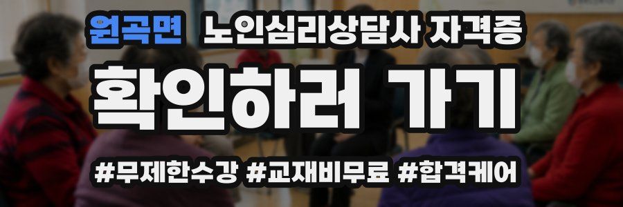 원곡면 노인 심리 상담사 자격증