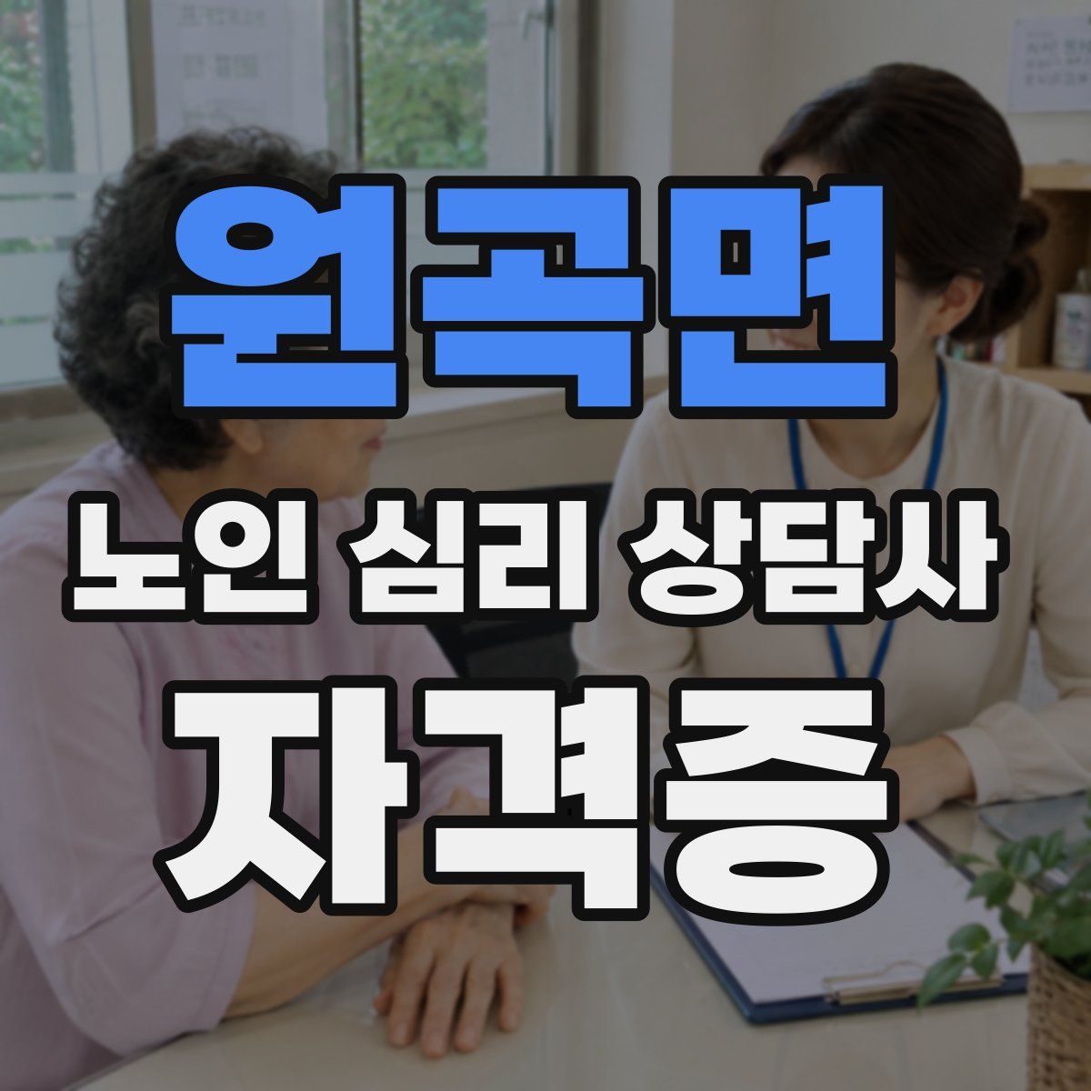 원곡면 노인 심리 상담사 자격증