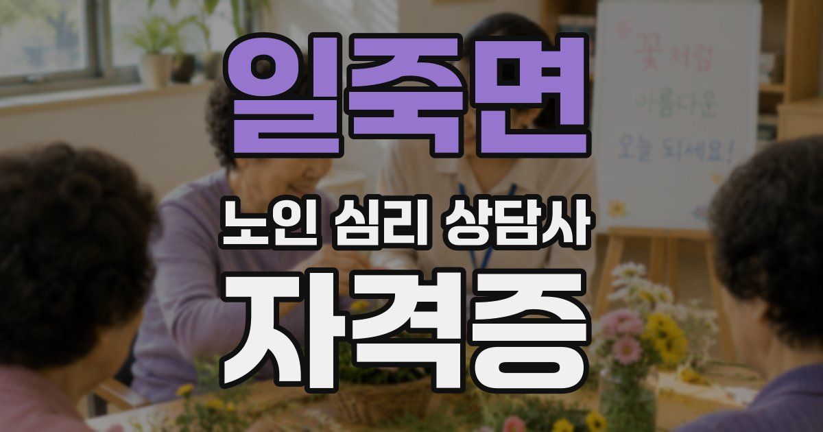 일죽면 노인 심리 상담사 자격증