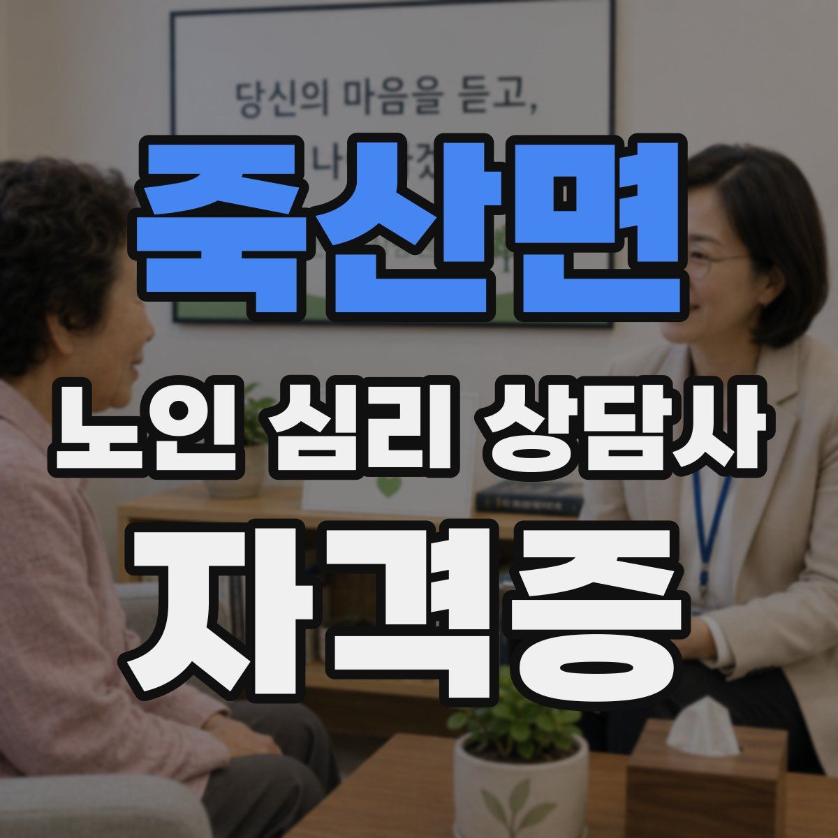 죽산면 노인 심리 상담사 자격증