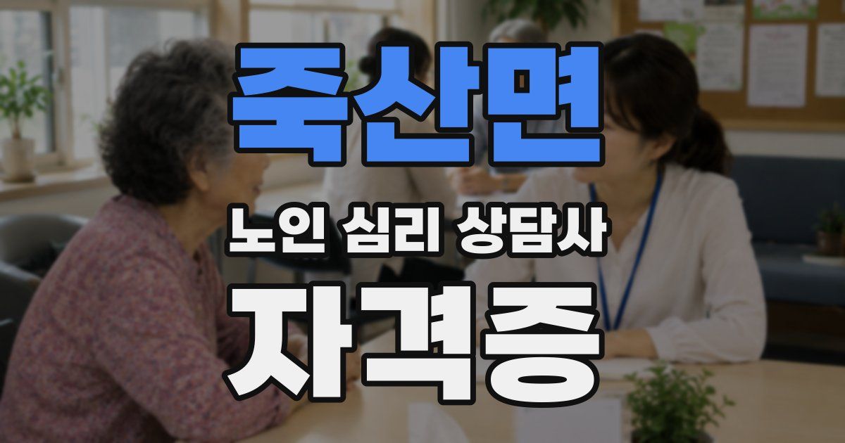 죽산면 노인 심리 상담사 자격증