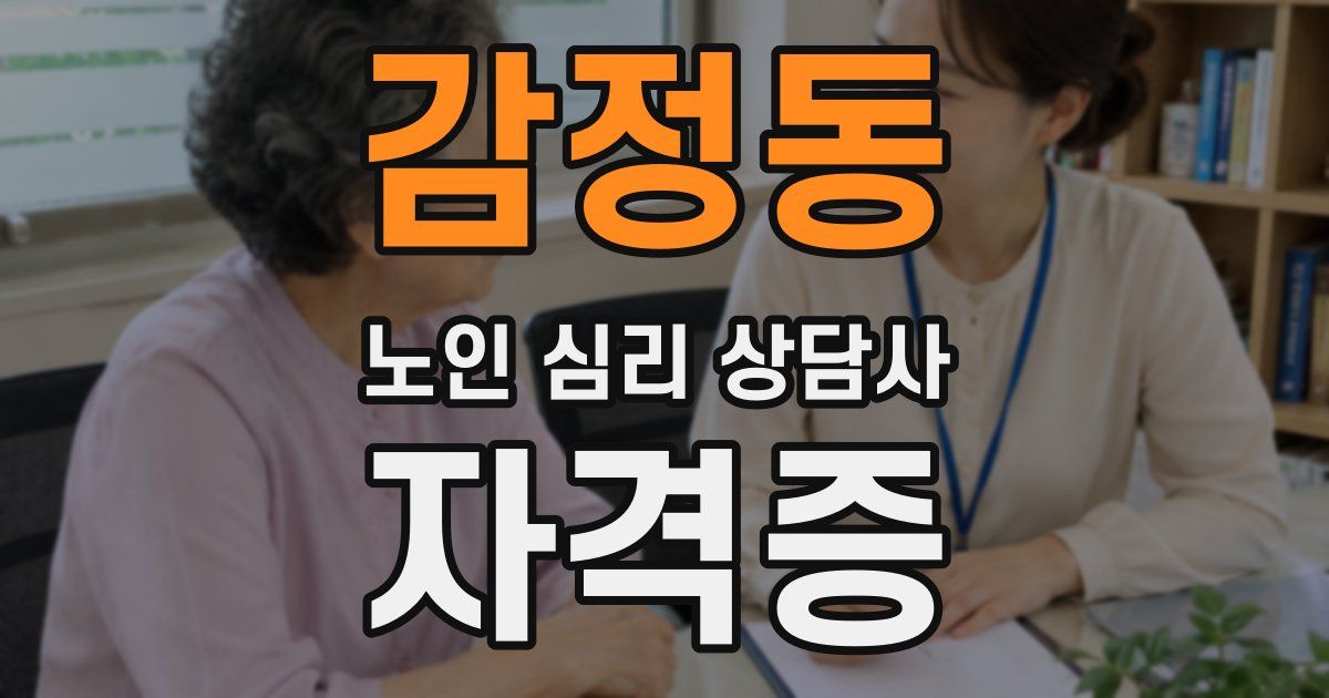 감정동 노인 심리 상담사 자격증
