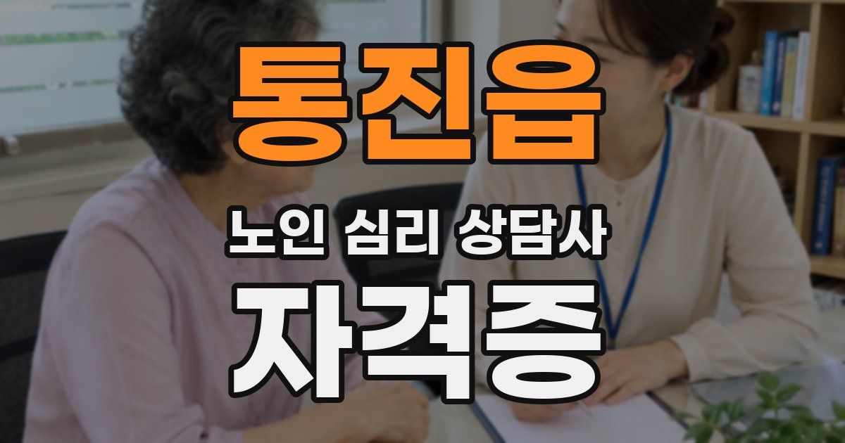 통진읍 노인 심리 상담사 자격증