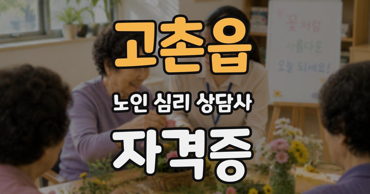 고촌읍 노인 심리 상담사 자격증