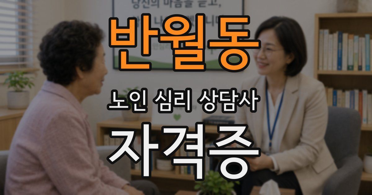 반월동 노인 심리 상담사 자격증