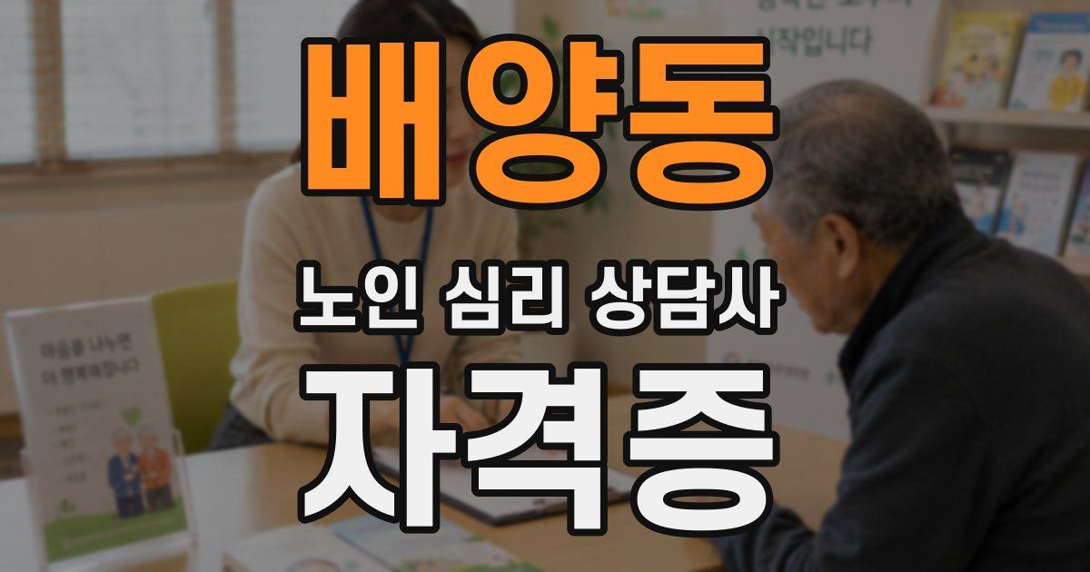 배양동 노인 심리 상담사 자격증
