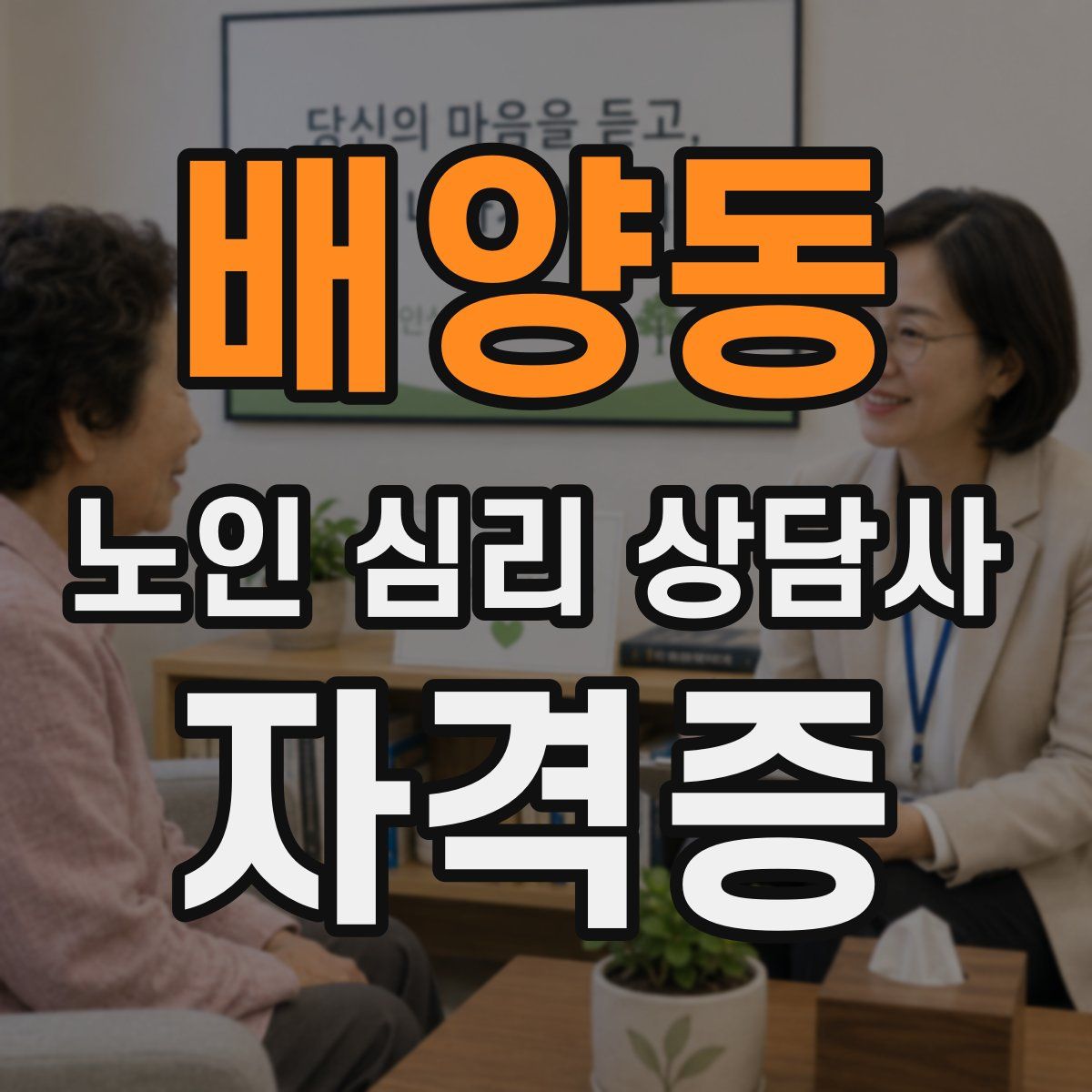 배양동 노인 심리 상담사 자격증