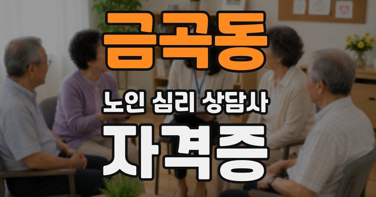 금곡동 노인 심리 상담사 자격증