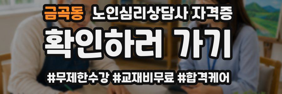 금곡동 노인 심리 상담사 자격증