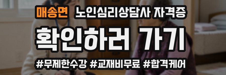 매송면 노인 심리 상담사 자격증